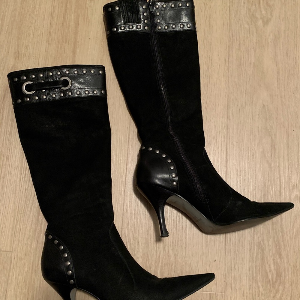 Suede and leather boots